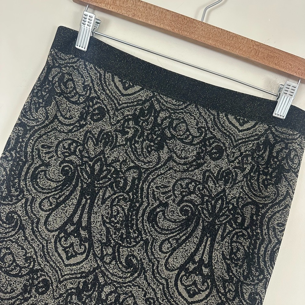 Lane Bryant Leggings Black Metallic Gold Damask Paisley Gym Workout 22/24 E/F